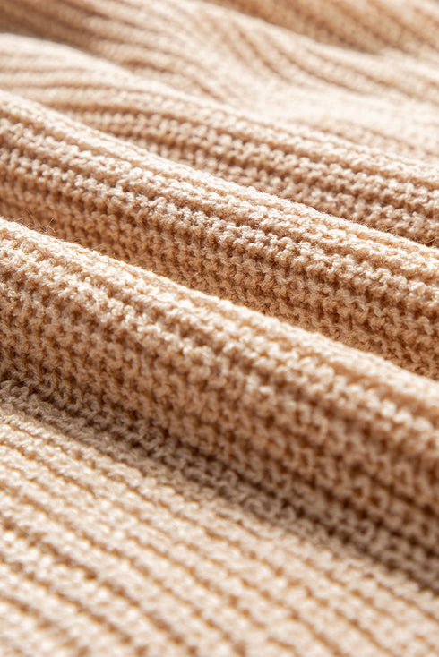 Relaxed Open Knit Center Seam Pullover Sweater