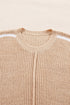 Relaxed Open Knit Center Seam Pullover Sweater