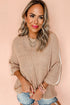 Relaxed Open Knit Center Seam Pullover Sweater