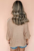Relaxed Open Knit Center Seam Pullover Sweater