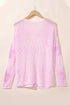 Relaxed Open Knit Floral Drop Shoulder Pullover Sweater