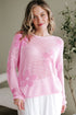 Relaxed Open Knit Floral Drop Shoulder Pullover Sweater