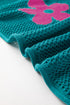 Relaxed Open Knit Floral Drop Shoulder Pullover Sweater