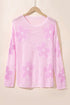 Relaxed Open Knit Floral Drop Shoulder Pullover Sweater