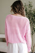 Relaxed Open Knit Floral Drop Shoulder Pullover Sweater