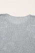 Relaxed Open Knit Floral Drop Shoulder Pullover Sweater