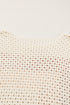 Relaxed Open Knit Geometric Block Pullover Sweater