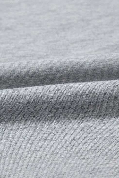 Relaxed Oversized Raglan Half Sleeve V Neck Patchwork Detail Casual Tee