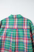Relaxed Plaid Bishop Sleeve Button Down Shirt