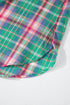 Relaxed Plaid Bishop Sleeve Button Down Shirt