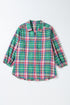 Relaxed Plaid Bishop Sleeve Button Down Shirt