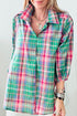 Relaxed Plaid Bishop Sleeve Button Down Shirt