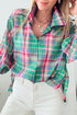 Relaxed Plaid Bishop Sleeve Button Down Shirt