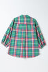 Relaxed Plaid Bishop Sleeve Button Down Shirt