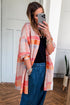 Relaxed Plaid Button Front Tie Hem Shirt