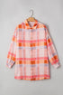 Relaxed Plaid Button Front Tie Hem Shirt