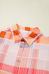 Relaxed Plaid Button Front Tie Hem Shirt