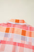 Relaxed Plaid Button Front Tie Hem Shirt
