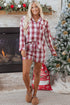 Relaxed Plaid Long Sleeve Cotton Shirt And Short Set