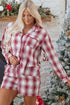 Relaxed Plaid Long Sleeve Cotton Shirt And Short Set