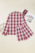 Relaxed Plaid Long Sleeve Cotton Shirt And Short Set