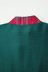 Relaxed Plaid Patchwork V Neck Half Sleeve Blouse
