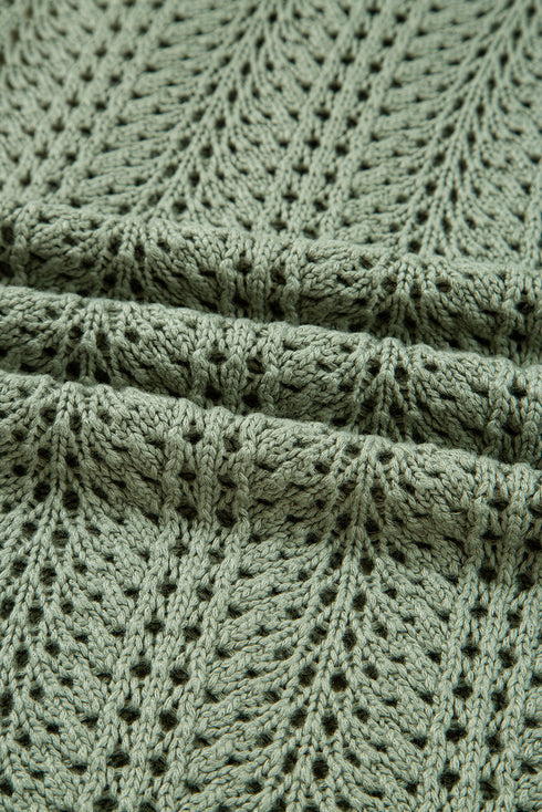 Relaxed Pointelle Knit Open Front Daily Cardigan