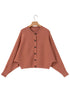 Relaxed Ribbed Knit Button Front Collared Cardigan