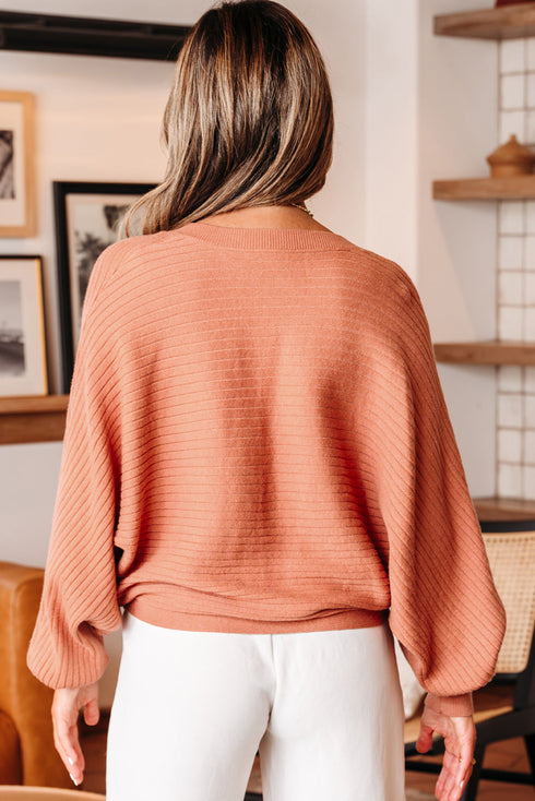 Relaxed Ribbed Knit Button Front Collared Cardigan