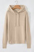 Relaxed Ribbed Knit Drawstring Pullover Hooded Sweater