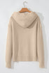 Relaxed Ribbed Knit Drawstring Pullover Hooded Sweater