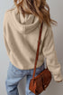 Relaxed Ribbed Knit Drawstring Pullover Hooded Sweater