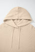 Relaxed Ribbed Knit Drawstring Pullover Hooded Sweater