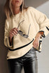 Relaxed Ribbed Knit Side Button Detail Pullover Sweater