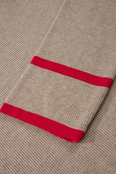 Relaxed Ribbed Knit Side Button Detail Pullover Sweater