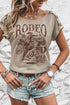 Relaxed Rodeo Graphic Print Batwing Sleeve Jersey Tee
