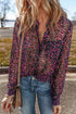 Relaxed Semi Sheer Confetti Print Button Down Shirt