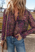Relaxed Semi Sheer Confetti Print Button Down Shirt