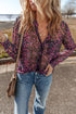 Relaxed Semi Sheer Confetti Print Button Down Shirt