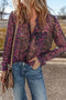 Relaxed Semi Sheer Confetti Print Button Down Shirt