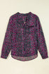 Relaxed Semi Sheer Confetti Print Button Down Shirt
