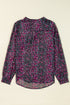 Relaxed Semi Sheer Confetti Print Button Down Shirt