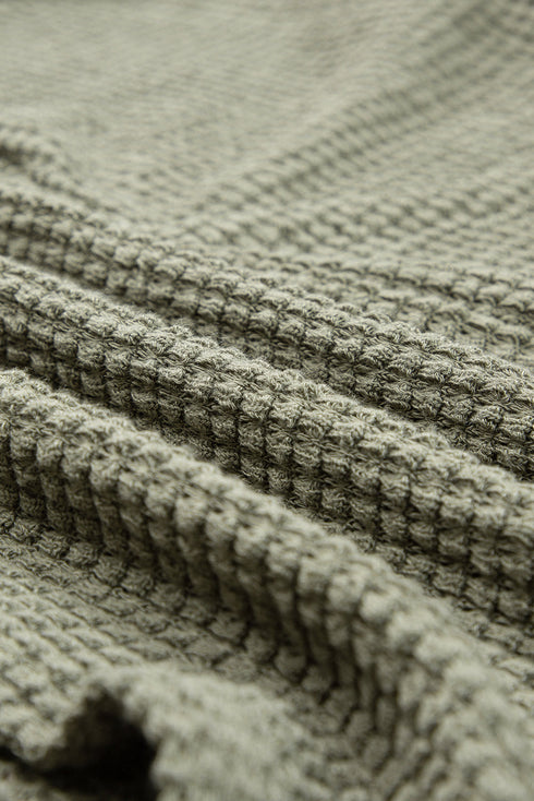 Relaxed Short Sleeve Textured Knit High Low Dress