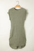 Relaxed Short Sleeve Textured Knit High Low Dress