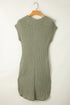 Relaxed Short Sleeve Textured Knit High Low Dress