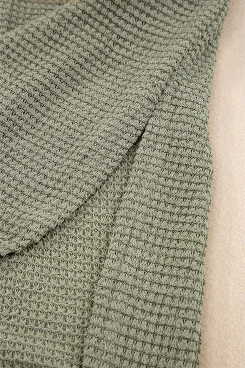 Relaxed Short Sleeve Textured Knit High Low Dress