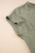 Relaxed Short Sleeve Textured Knit High Low Dress