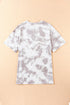 Relaxed Short Sleeve Tie Dye Print Casual Crew Neck Top