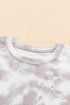 Relaxed Short Sleeve Tie Dye Print Casual Crew Neck Top