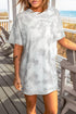 Relaxed Short Sleeve Tie Dye Print Casual Crew Neck Top